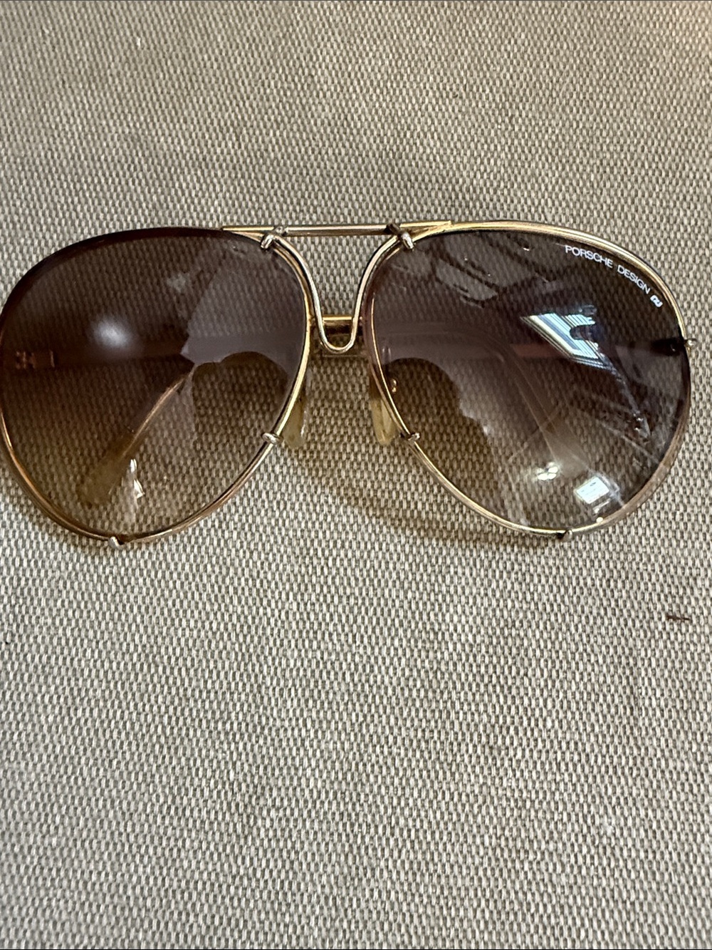 Porsche Design Gold Frame Sunglasses with Brown Gradient Lenses